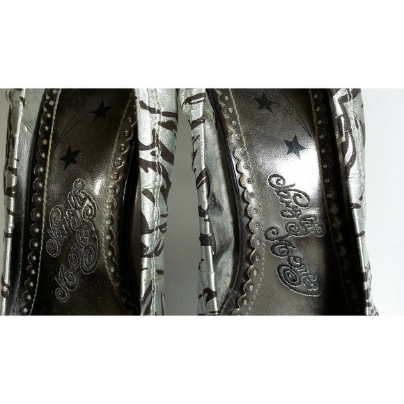 Naughty Monkey Heels 9.5 Brown Silver 3.5" Heel - Picture 10 of 12